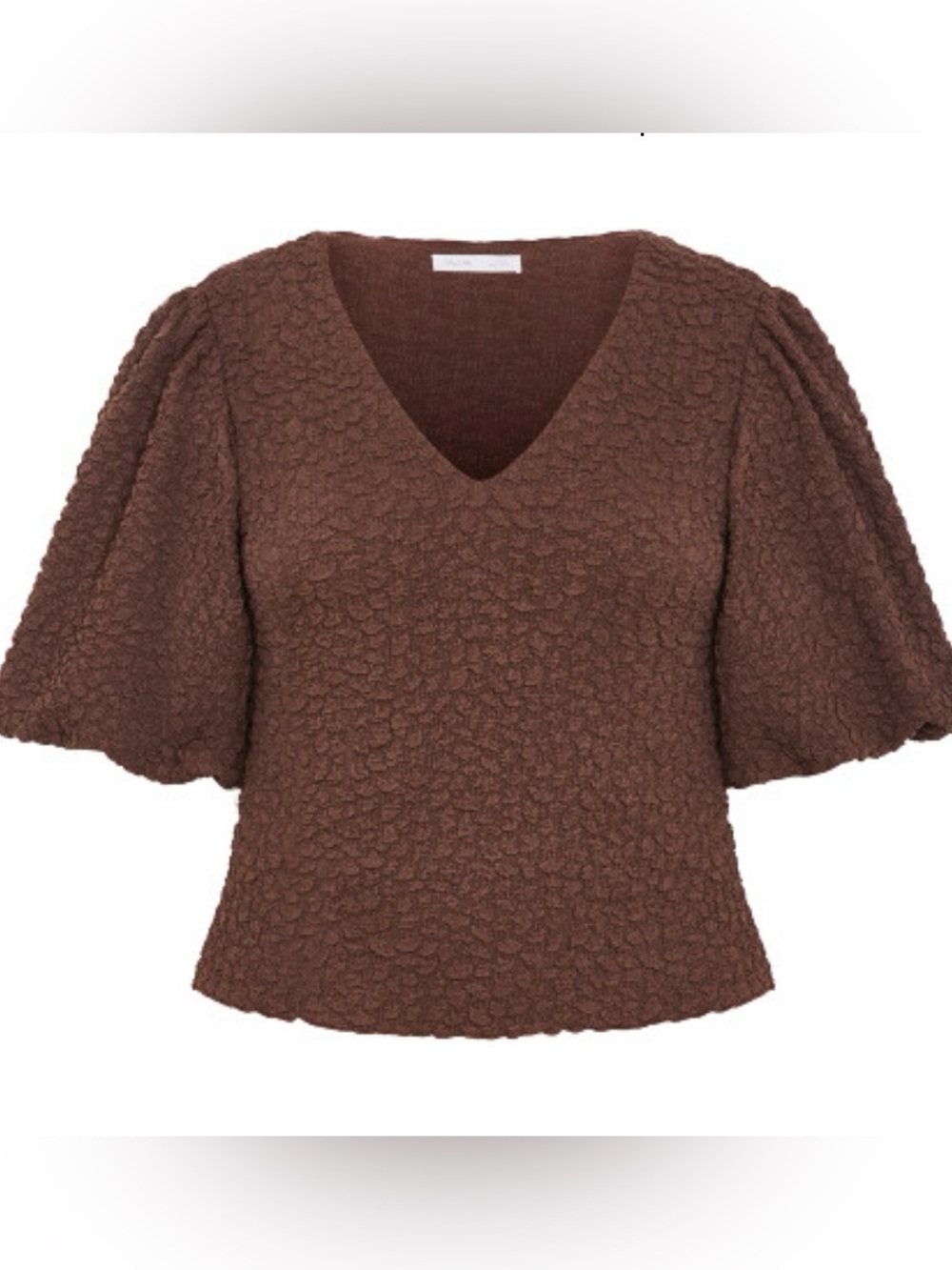 City Chic Puff Sleeve Top - Brown size 24 NWT
